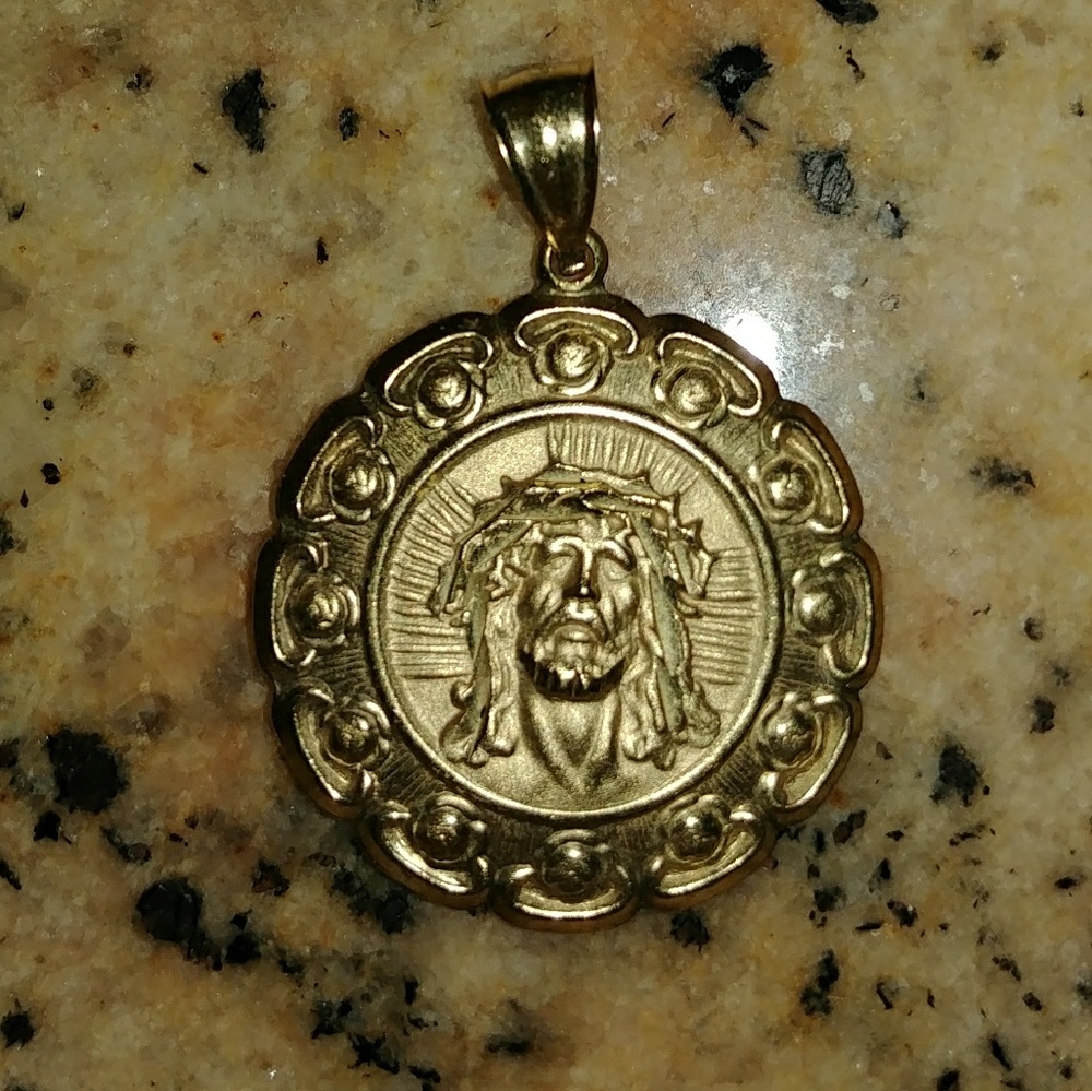 **SOLD**10k Gold Double sided pendant (stamped)